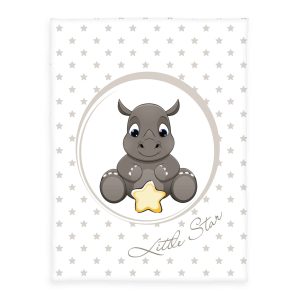 babybest® Kuscheldecke ‘Süßes Nashorn’ 75×100 cm, Flausch